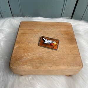 Vintage Antique Enamel Metal White Bird Brooch